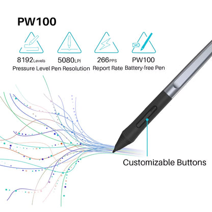 HS64 6X4 Inch Graphics Tablet Ultrathin Drawing Tablet PW100 Battery-Free Pen Tablet Customized Press Keys Android Support