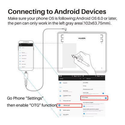 HS64 6X4 Inch Graphics Tablet Ultrathin Drawing Tablet PW100 Battery-Free Pen Tablet Customized Press Keys Android Support